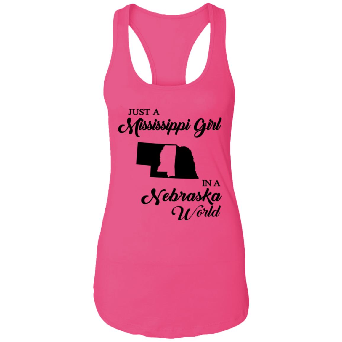 Just A Mississippi Girl In A Nebraska World T-Shirt - T-shirt Teezalo
