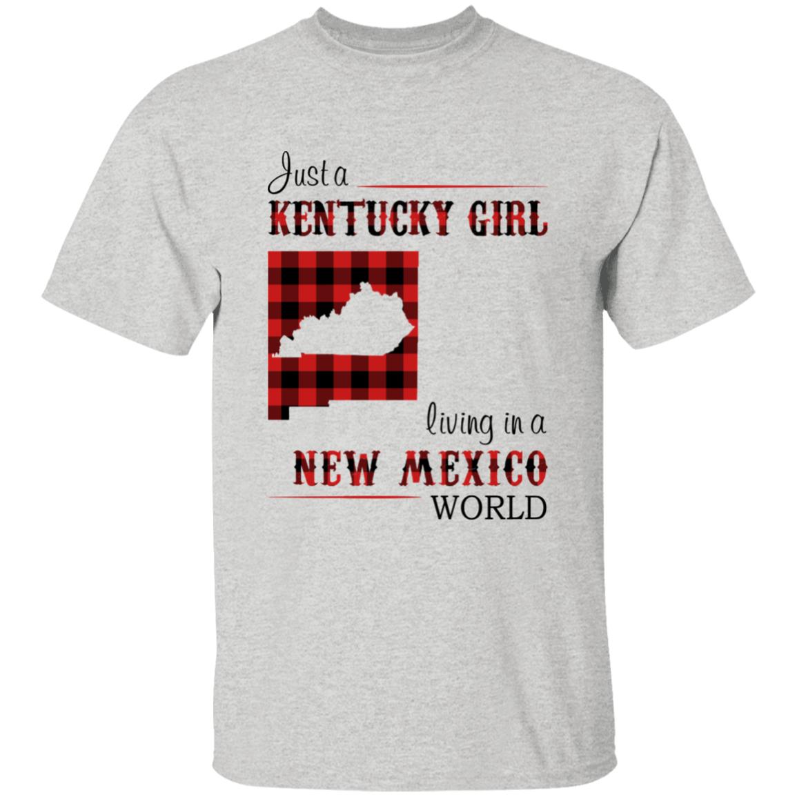 Just A Kentucky Girl Living In A New Mexico World T-shirt - T-shirt Born Live Plaid Red Teezalo