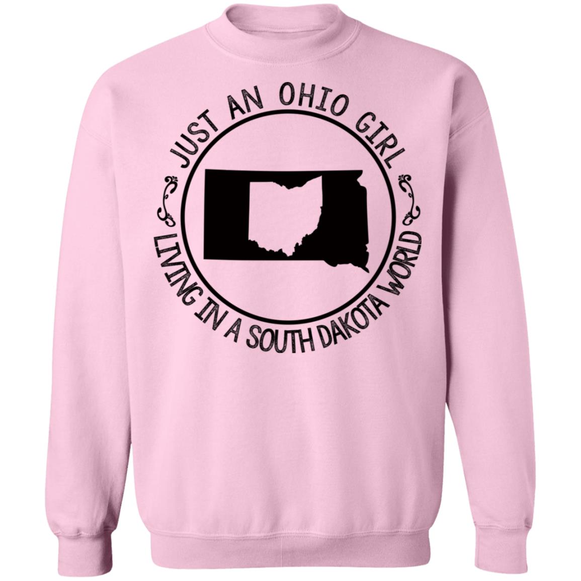 Ohio Girl In South Dakota World Hoodie - Hoodie Teezalo