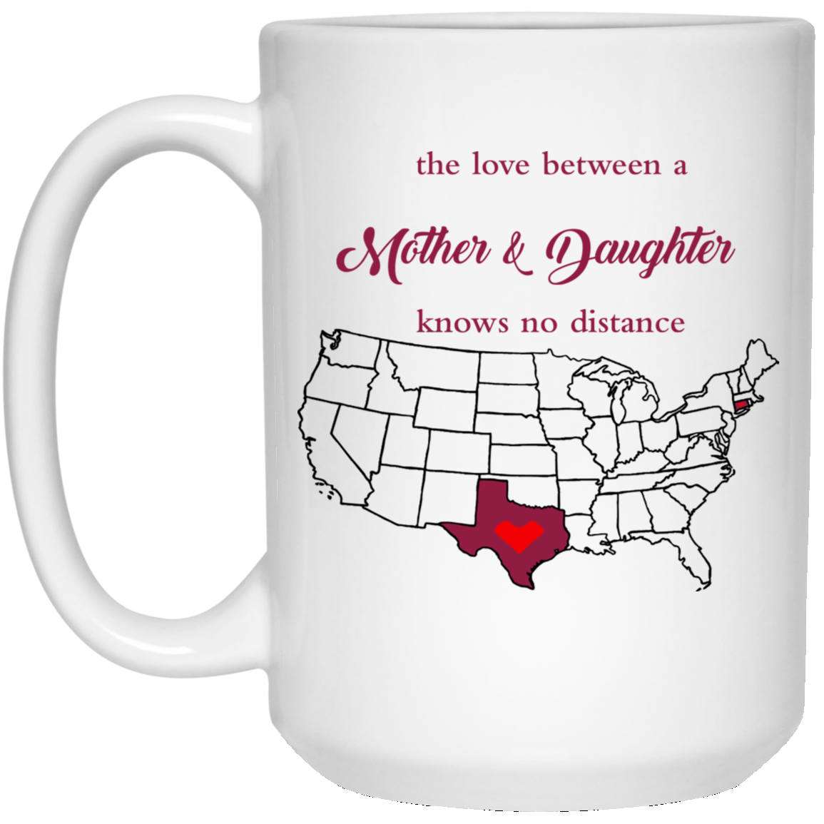 Connecticut Texas Love Mother Daughter Mug - Mug Teezalo