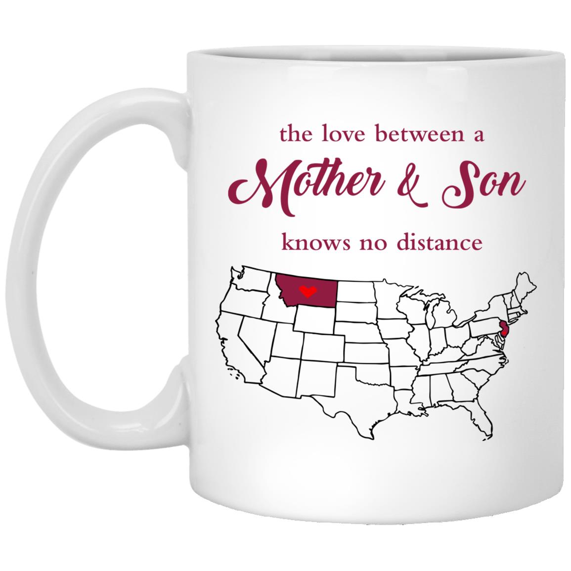 Montana New Jersey The Love Between Mother And Son Mug - Mug Teezalo