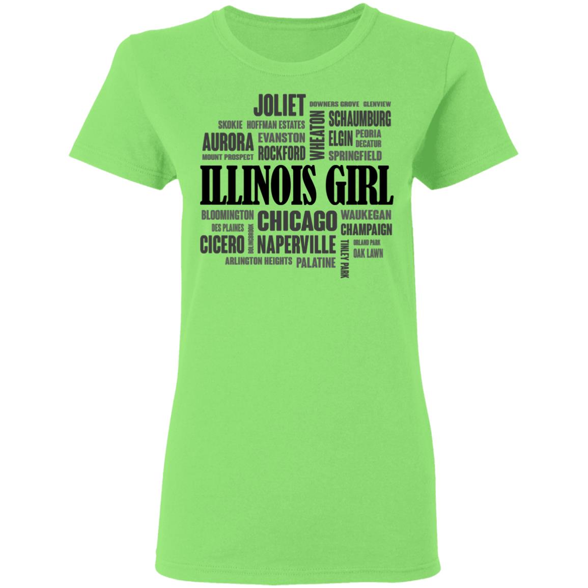 Illinois Girl And City T-shirt - T-shirt Teezalo