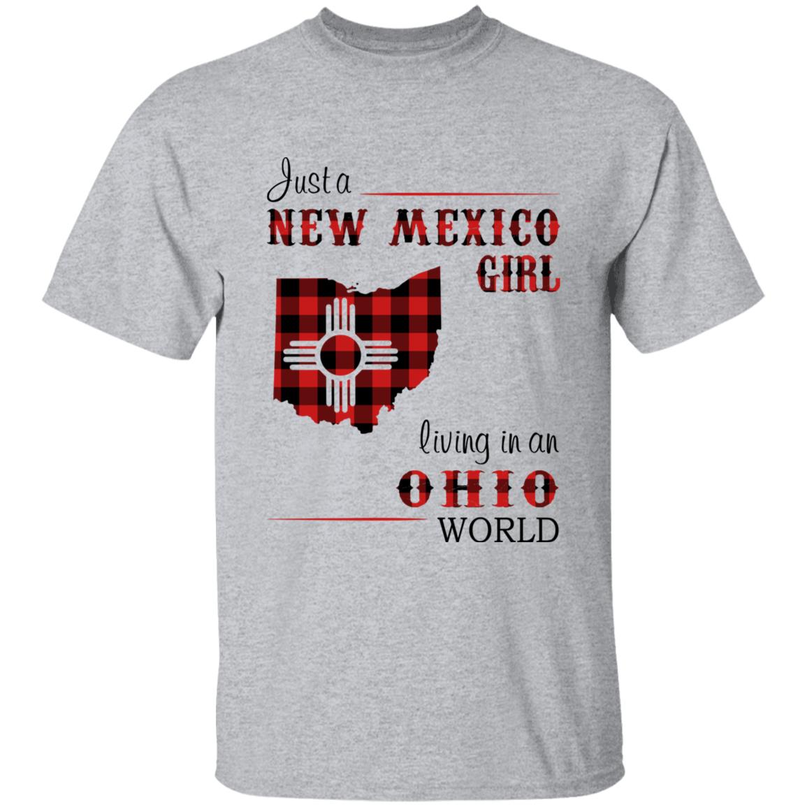 Just A New Mexico Girl Living In An Ohio World T-shirt - T-shirt Born Live Plaid Red Teezalo