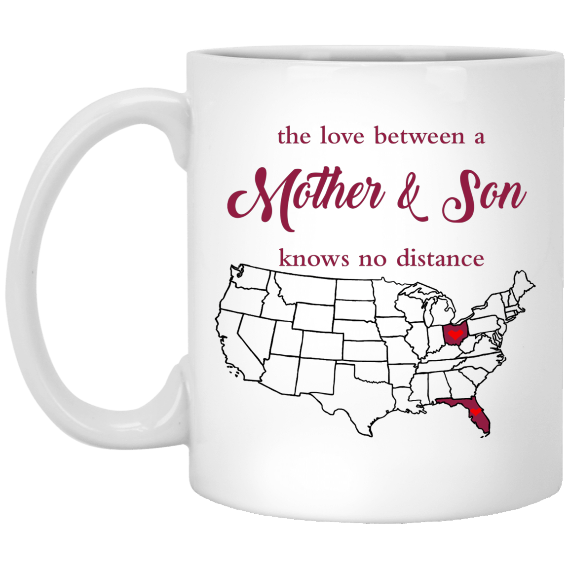 Florida Ohio The Love Between Mother and Son Mug - Mug Teezalo