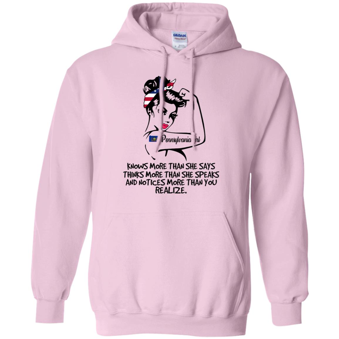 Pennsylvania Girl Know More Than She Says Hoodie - Hoodie Teezalo