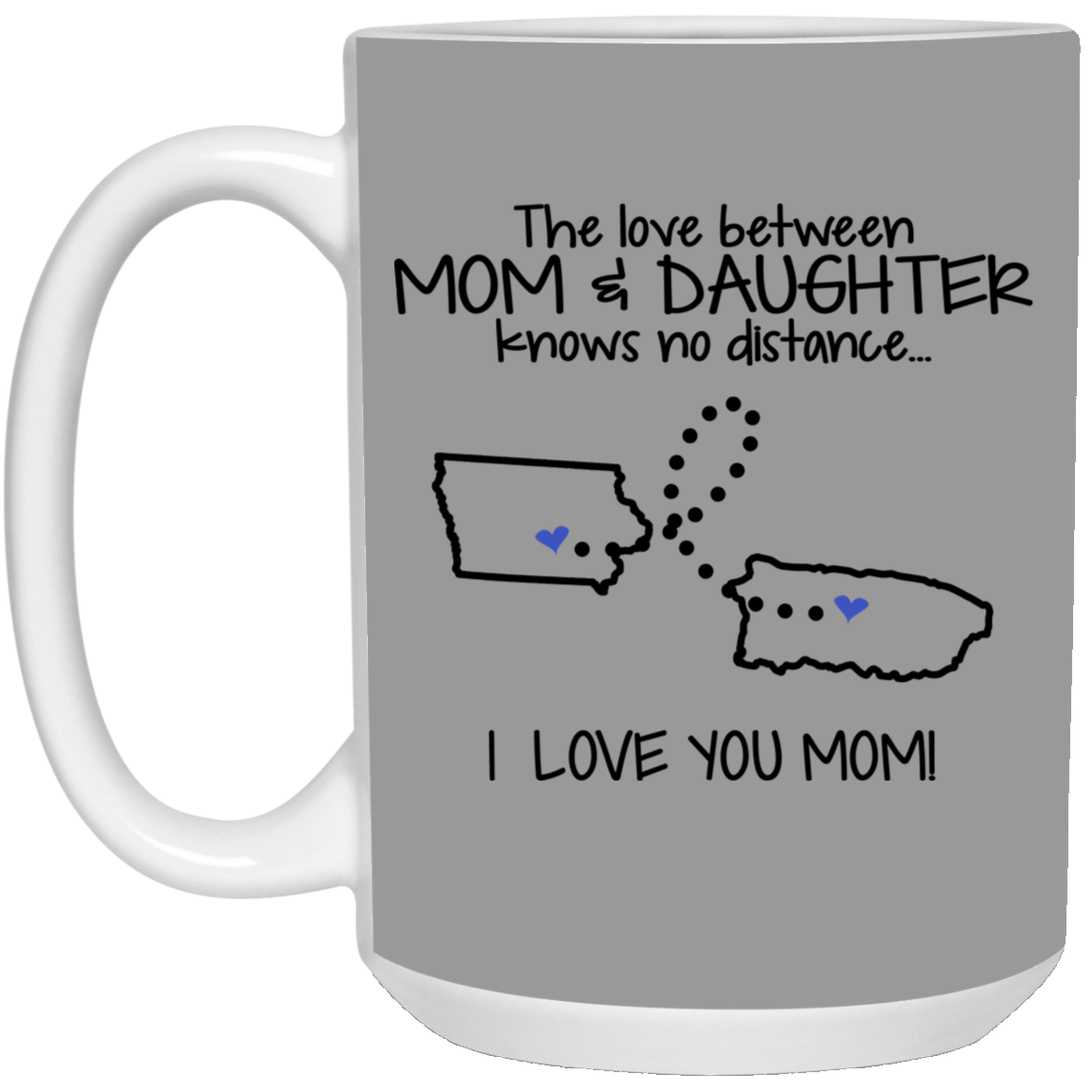 Puerto Rico Iowa The Love Between Mom And Daughter Mug - Mug Teezalo