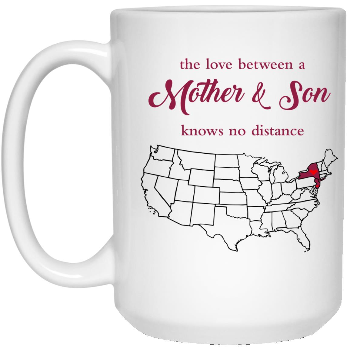 New Jersey New York The Love Between Mother And Son Mug - Mug Teezalo