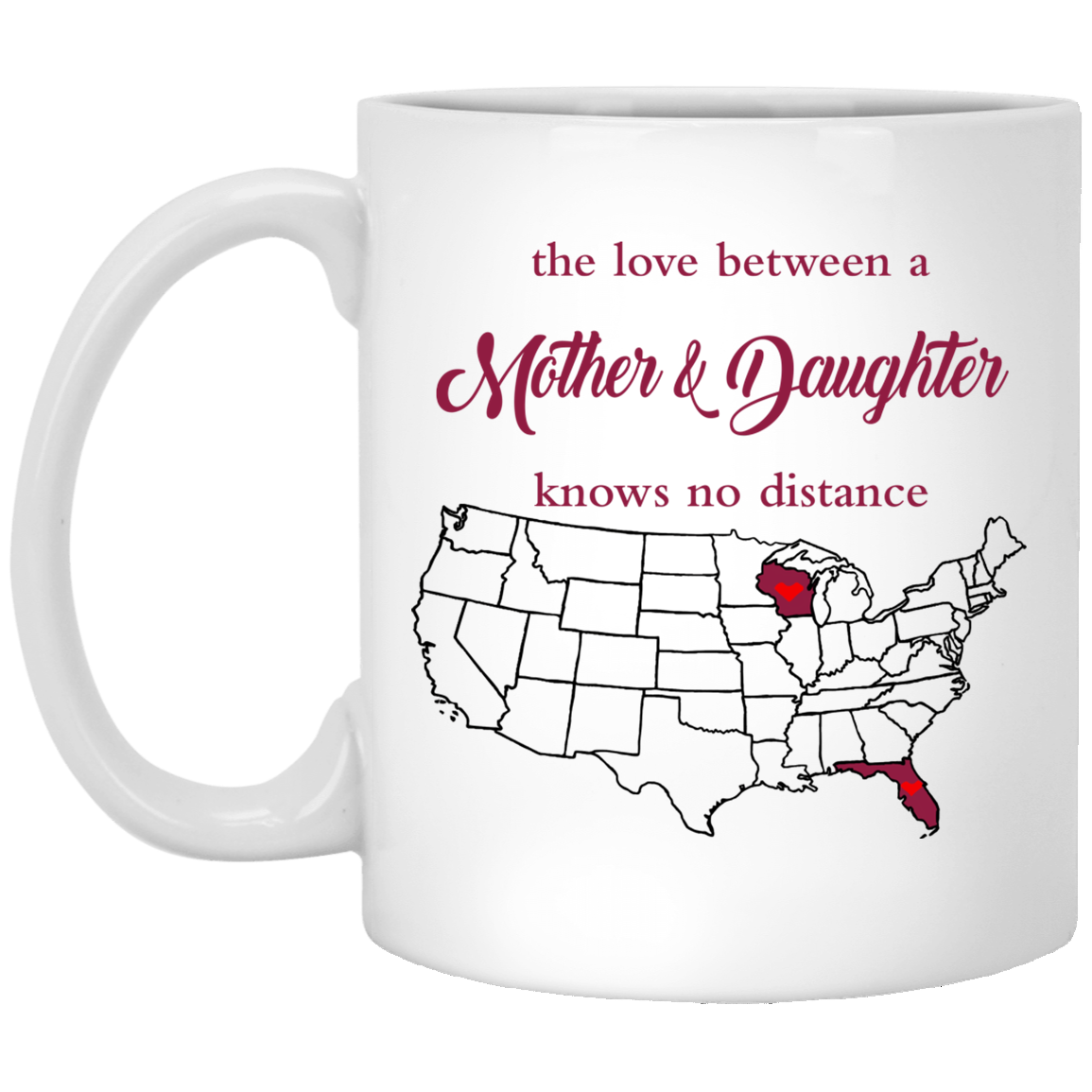 Wisconsin Florida The Love Mother And Son Mug - Mug Teezalo