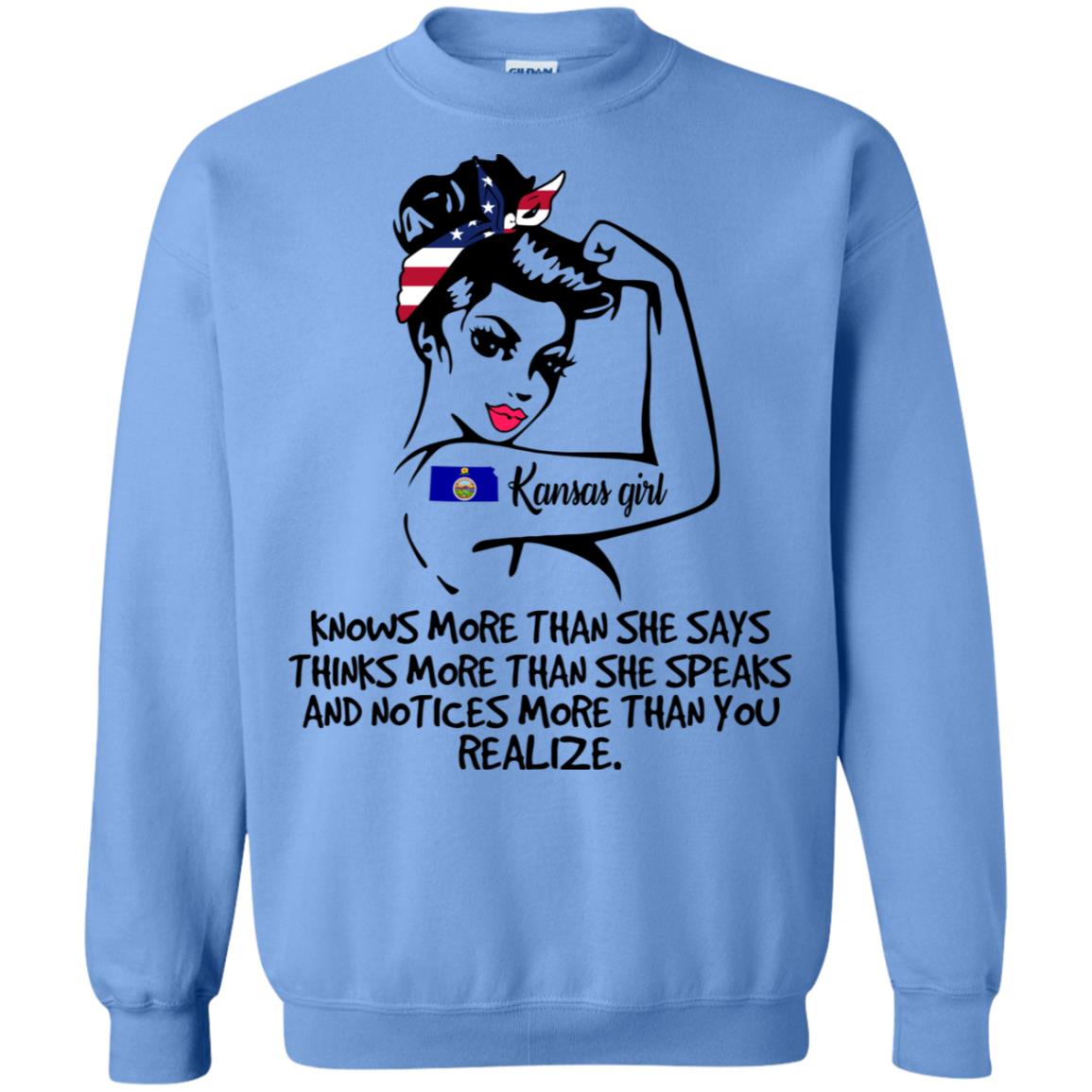 Kansas Girl Knows More Than She Says Hoodie - Hoodie Teezalo