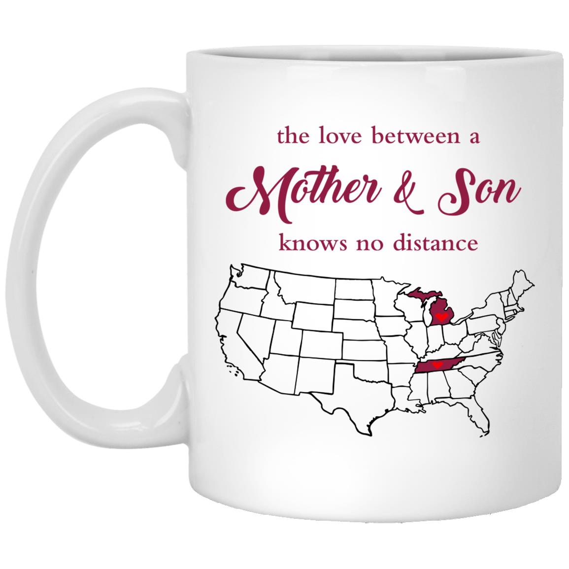 Tennessee Michigan The Love Between Mother And Son Mug - Mug Teezalo