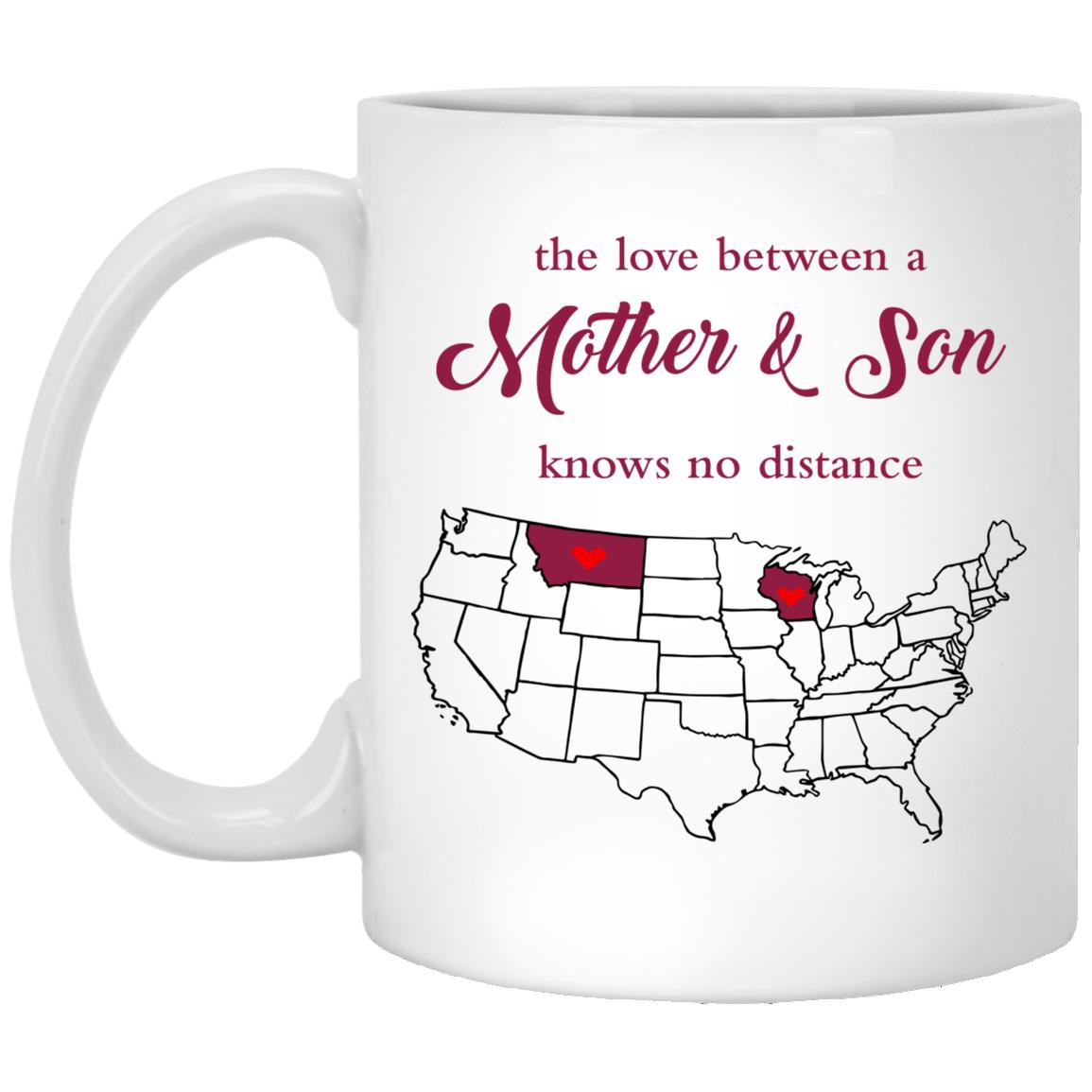 Montana Wisconsin The Love Between Mother And Son Mug - Mug Teezalo