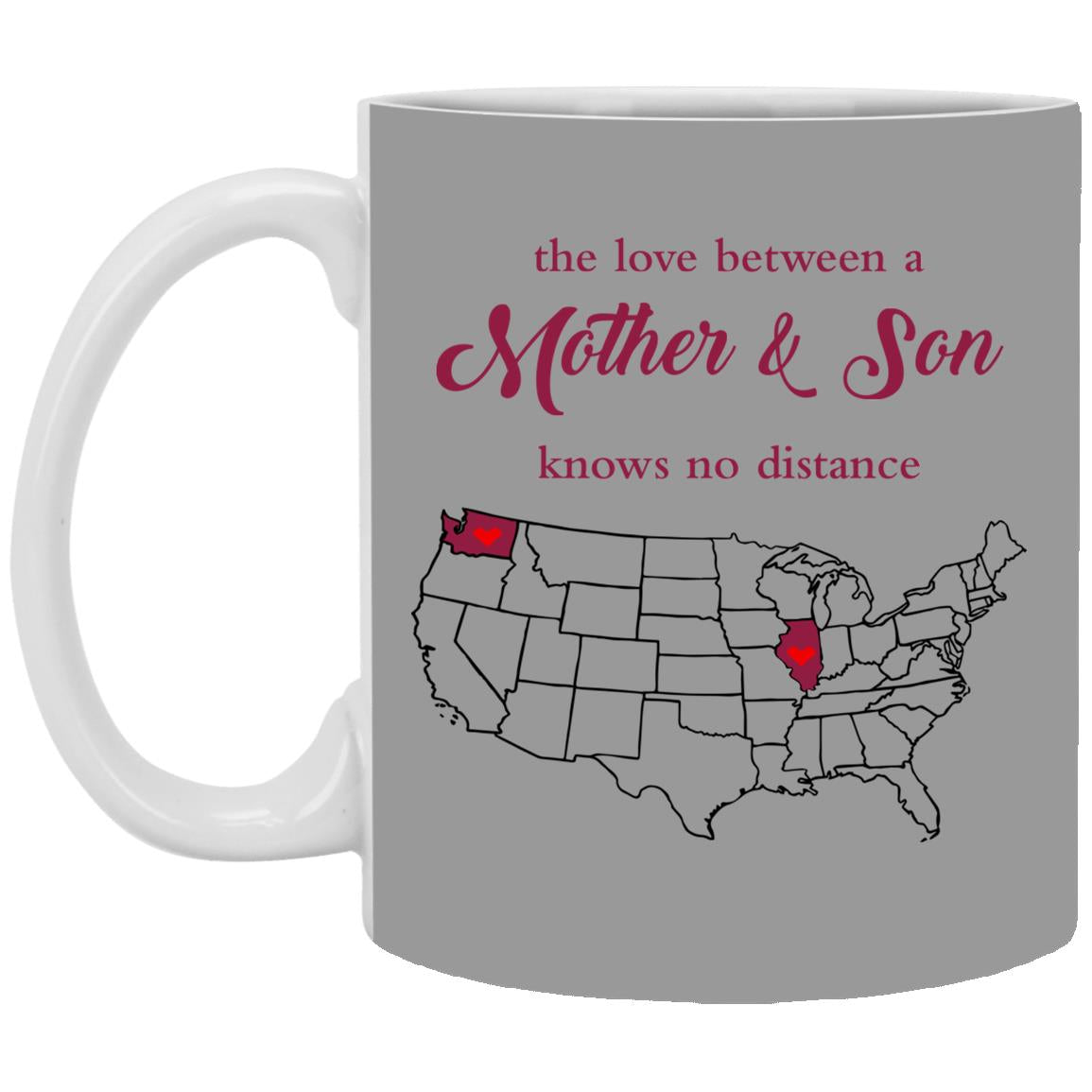 Illinois Washington The Love Between Mother And Son Mug - Mug Teezalo