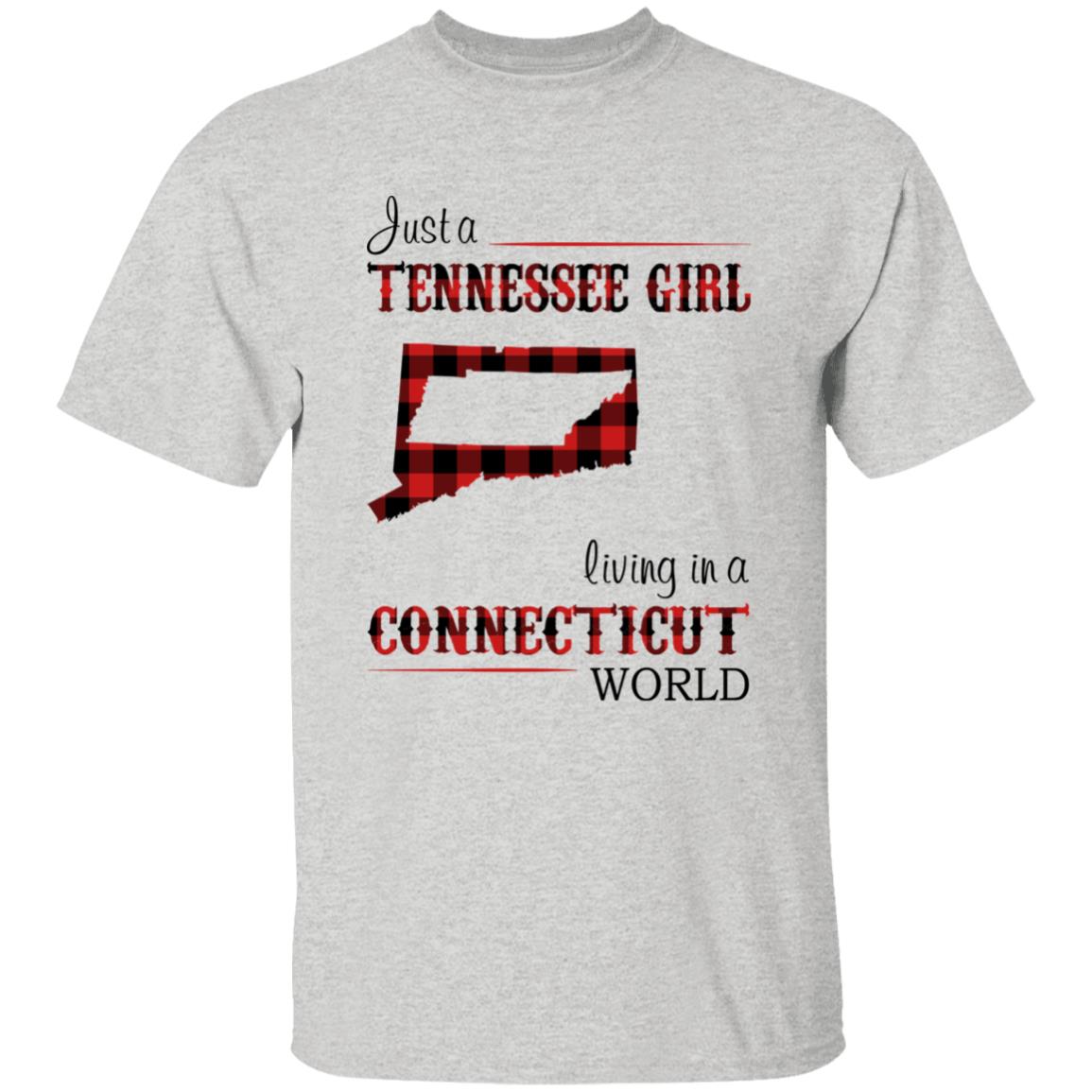 Just A Tennessee Girl Living In A Connecticut World T-shirt - T-shirt Born Live Plaid Red Teezalo