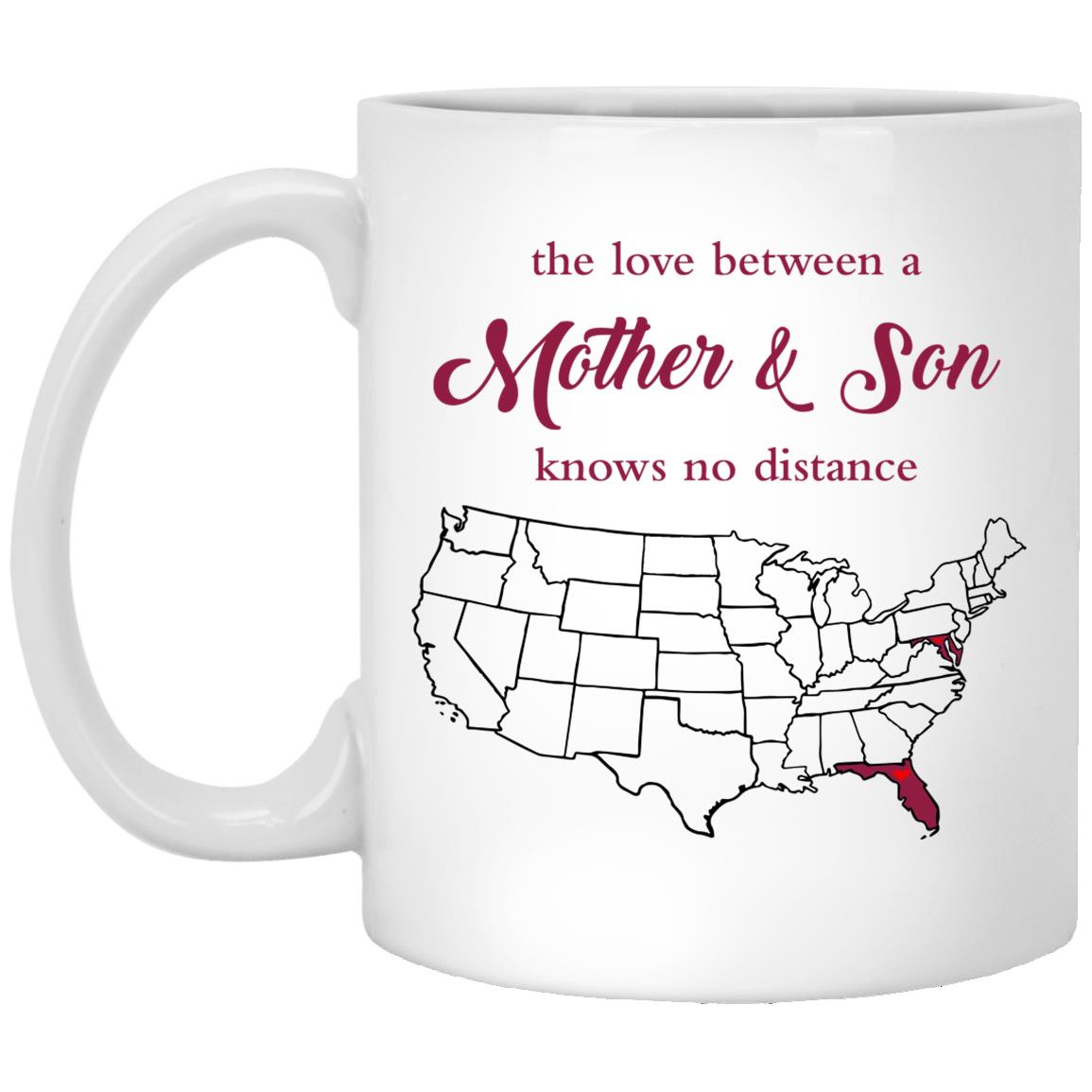 Florida Maryland The Love Between Mother And Son Mug - Mug Teezalo