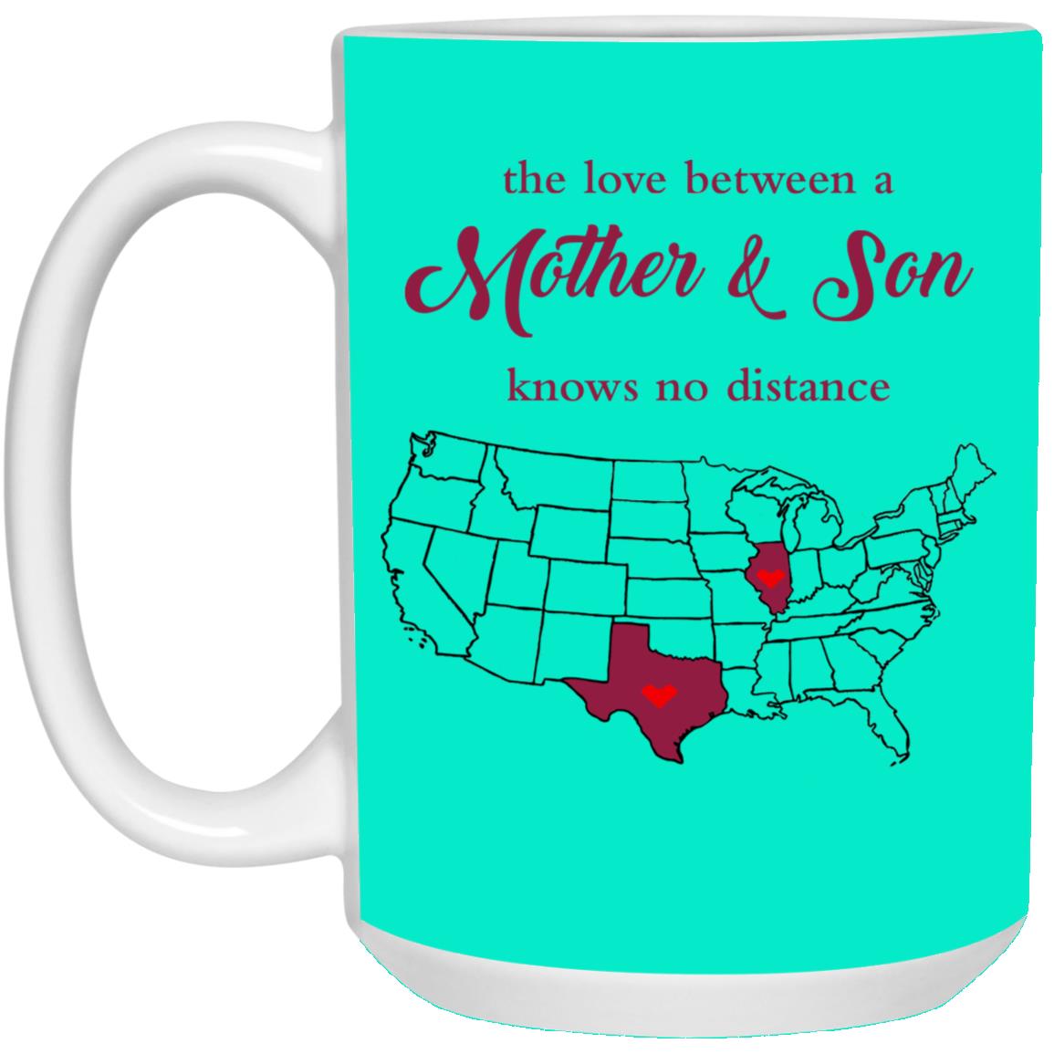 Illinois Texas The Love Between Mother And Son Mug - Mug Teezalo