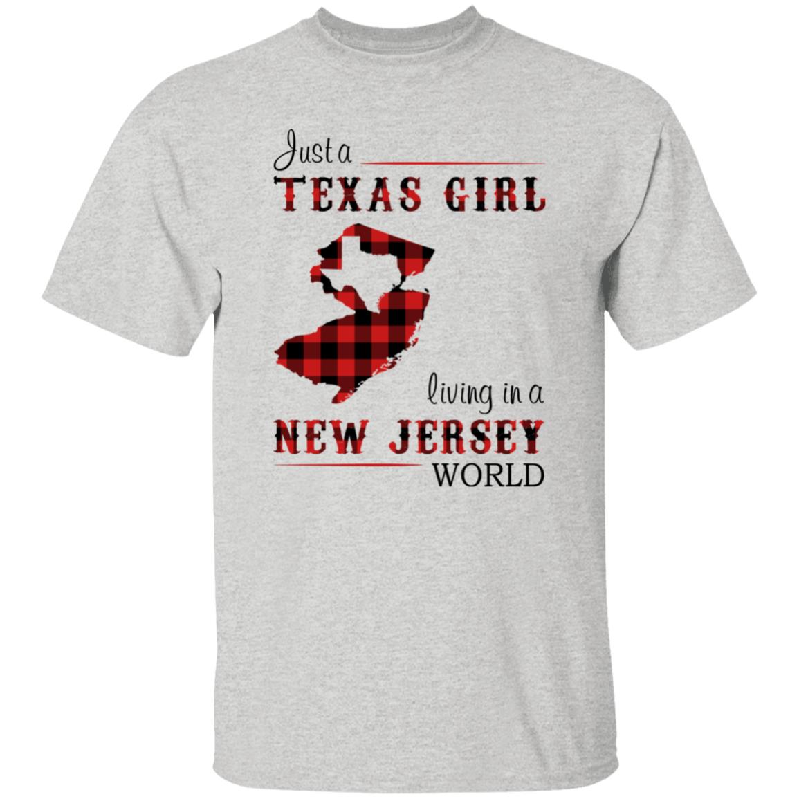 Just A Texas Girl Living In A New Jersey World T-shirt - T-shirt Born Live Plaid Red Teezalo