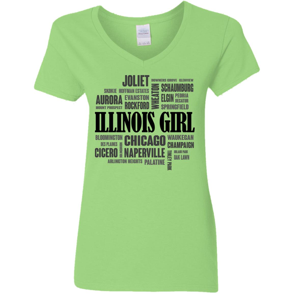 Illinois Girl And City T-shirt - T-shirt Teezalo