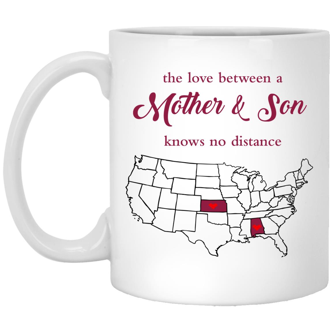 Kansas Alabama The Love Between Mother And Son Mug - Mug Teezalo