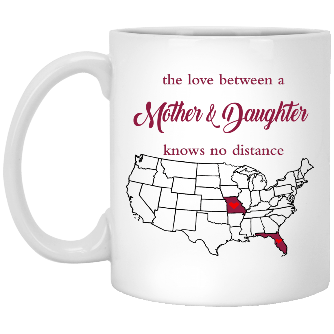 Florida Missouri The Love Between Mother And Daughter Mug - Mug Teezalo