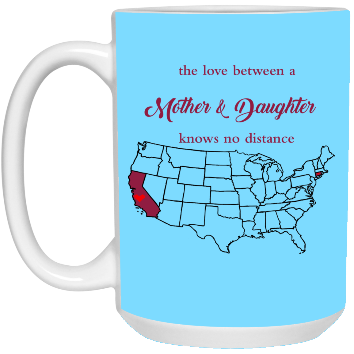 Connecticut California Love Mother Daughter Mug - Mug Teezalo