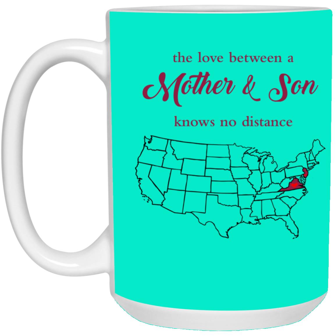 New Jersey Virginia The Love Between Mother And Son Mug - Mug Teezalo