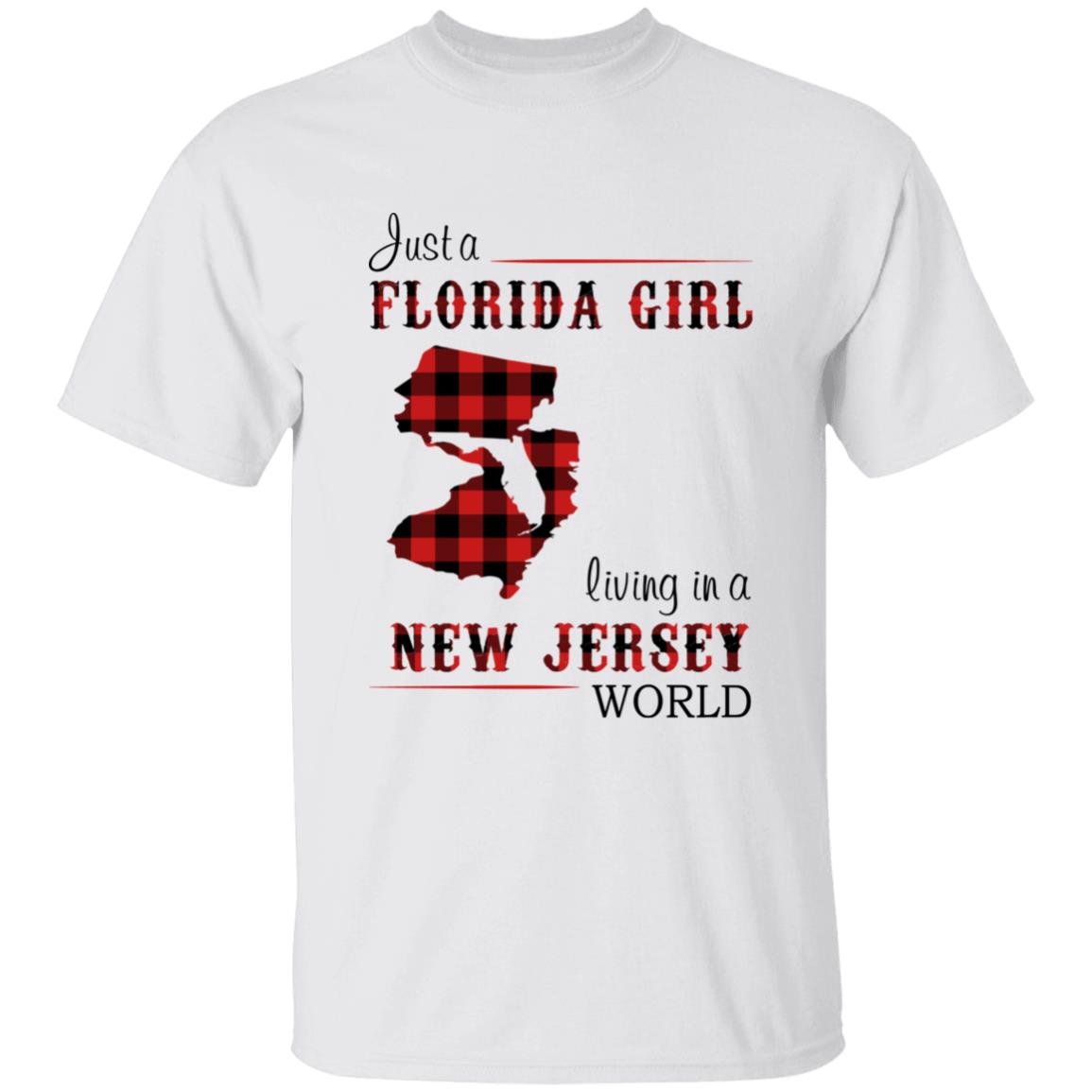 Just A Florida Girl Living In A New Jersey World T-shirt - T-shirt Born Live Plaid Red Teezalo