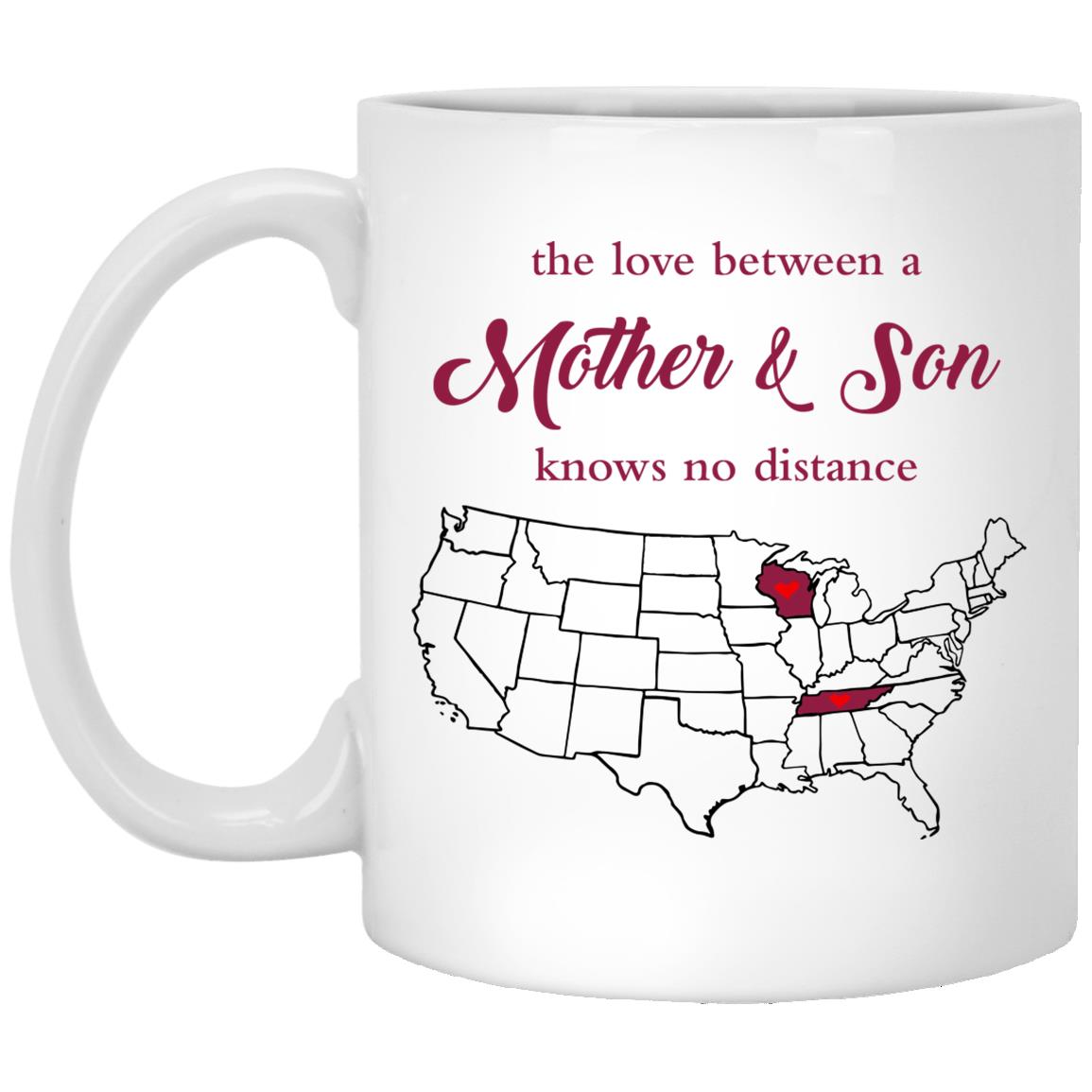 Tennessee Wisconsin The Love Between Mother And Son Mug - Mug Teezalo