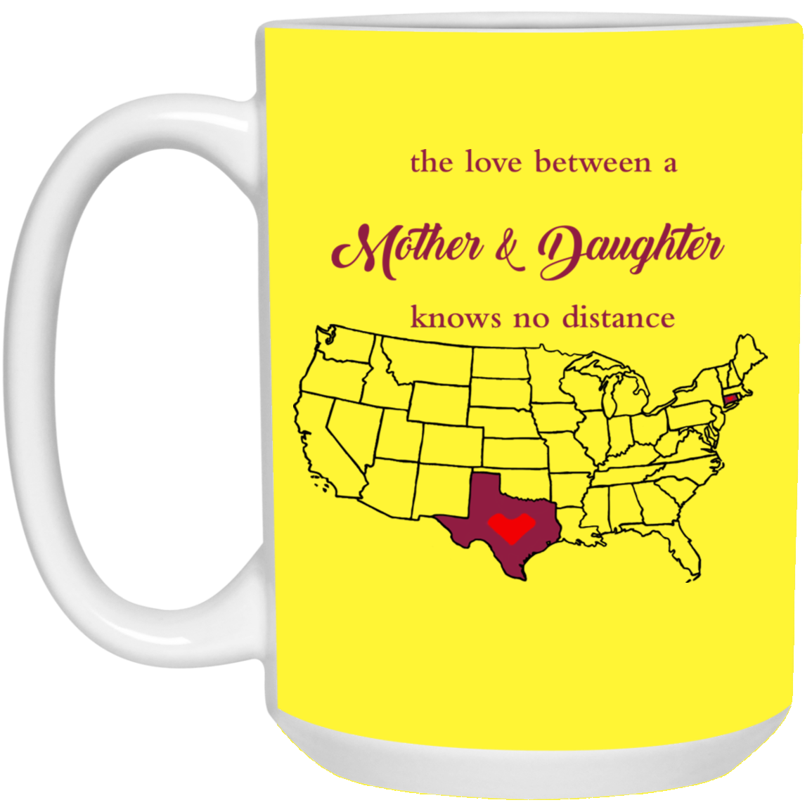 Connecticut Texas Love Mother Daughter Mug - Mug Teezalo