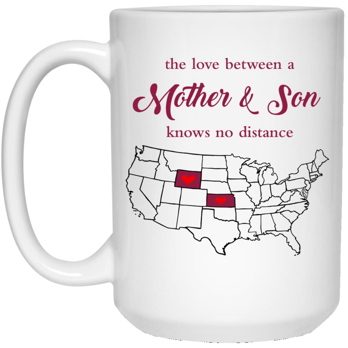 Wyoming Kansas The Love Between Mother And Son Mug - Mug Teezalo