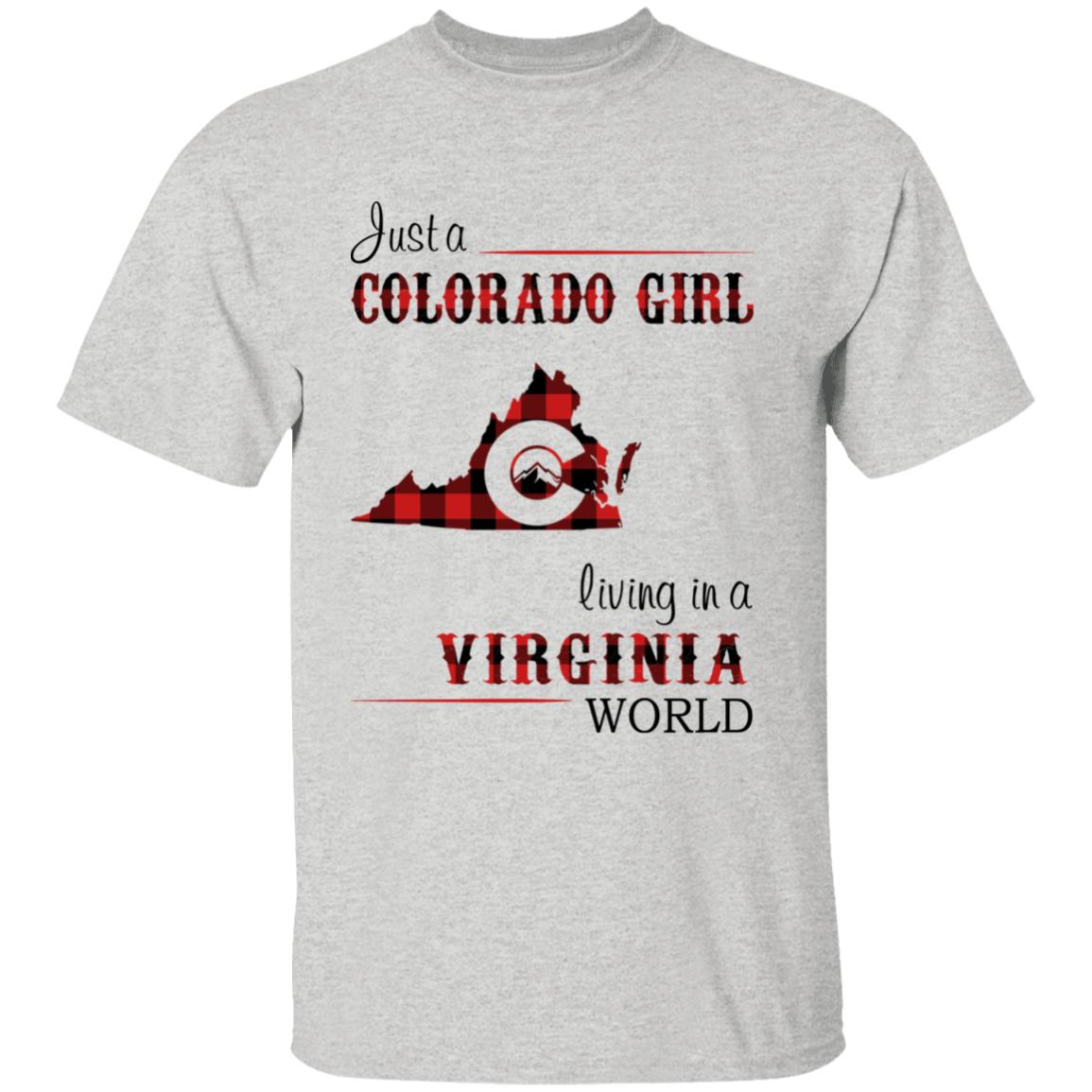 JJust A Colorado Girl in A Virginia World Unisex T-Shirt, Home State