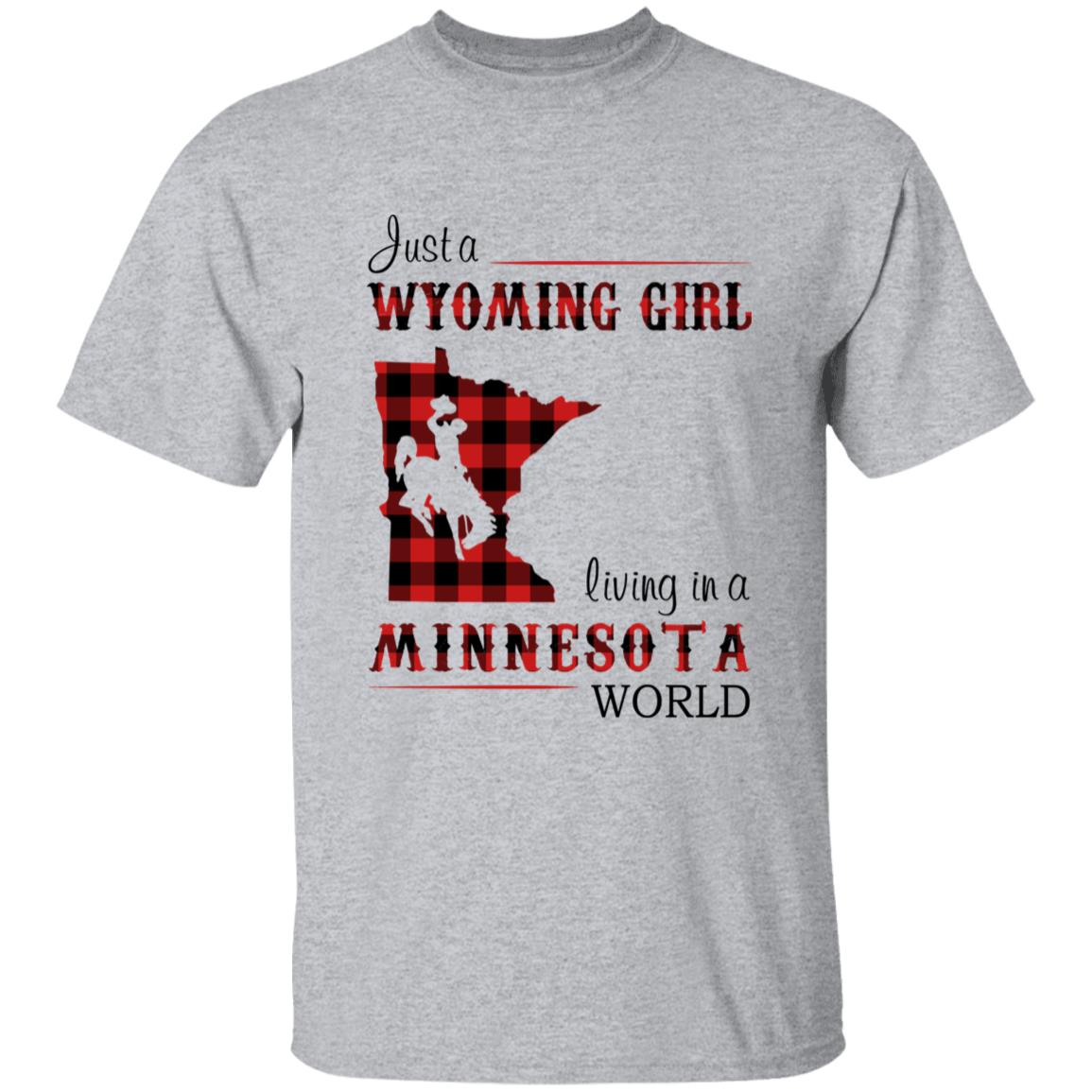 Just A Wyoming Girl Living In A Minnesota World T-shirt - T-shirt Born Live Plaid Red Teezalo