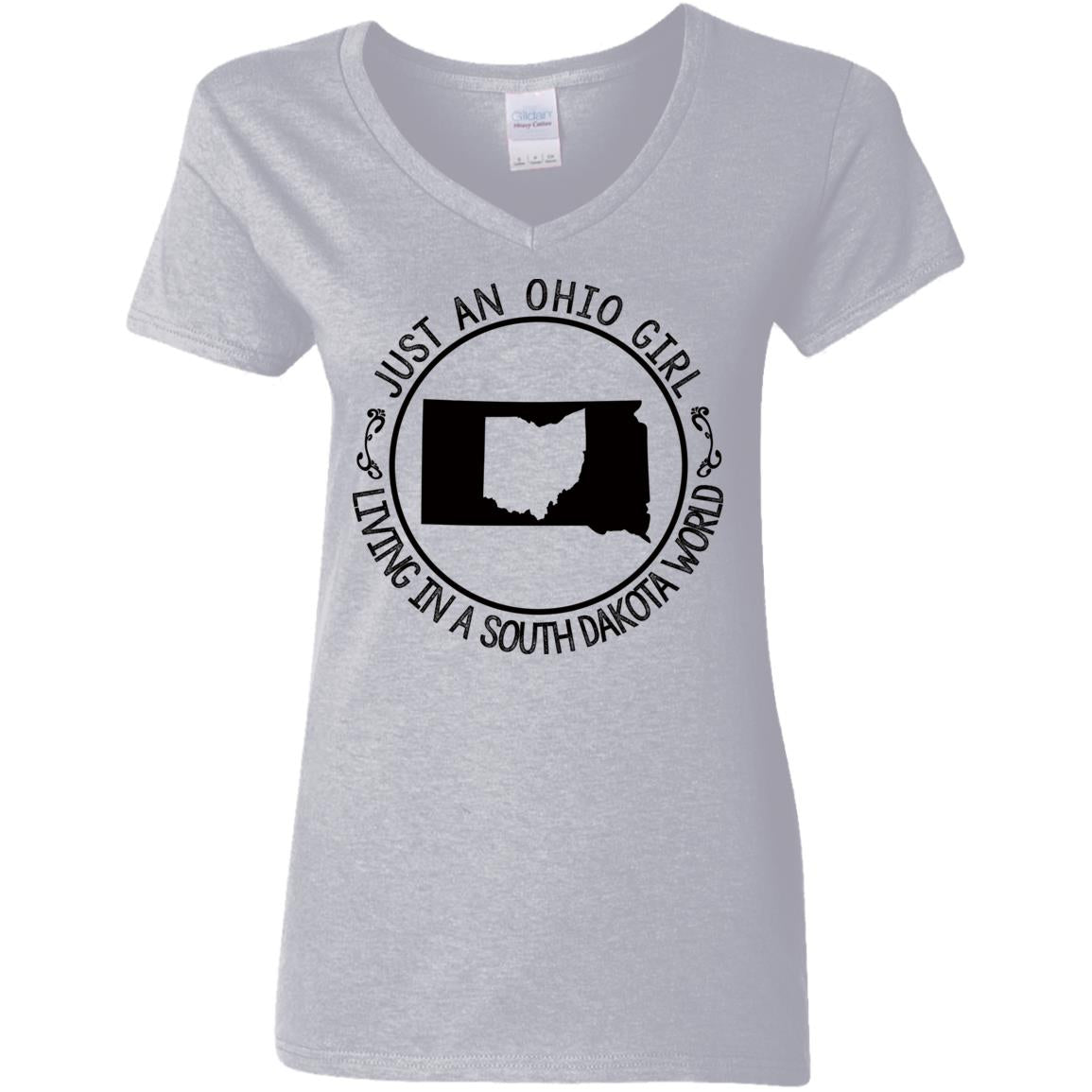 Ohio Girl In South Dakota World Hoodie - Hoodie Teezalo