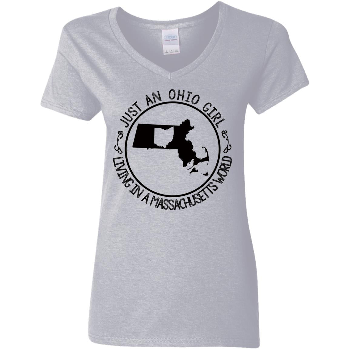 Ohio Girl In Massachusetts World Hoodie - Hoodie Teezalo