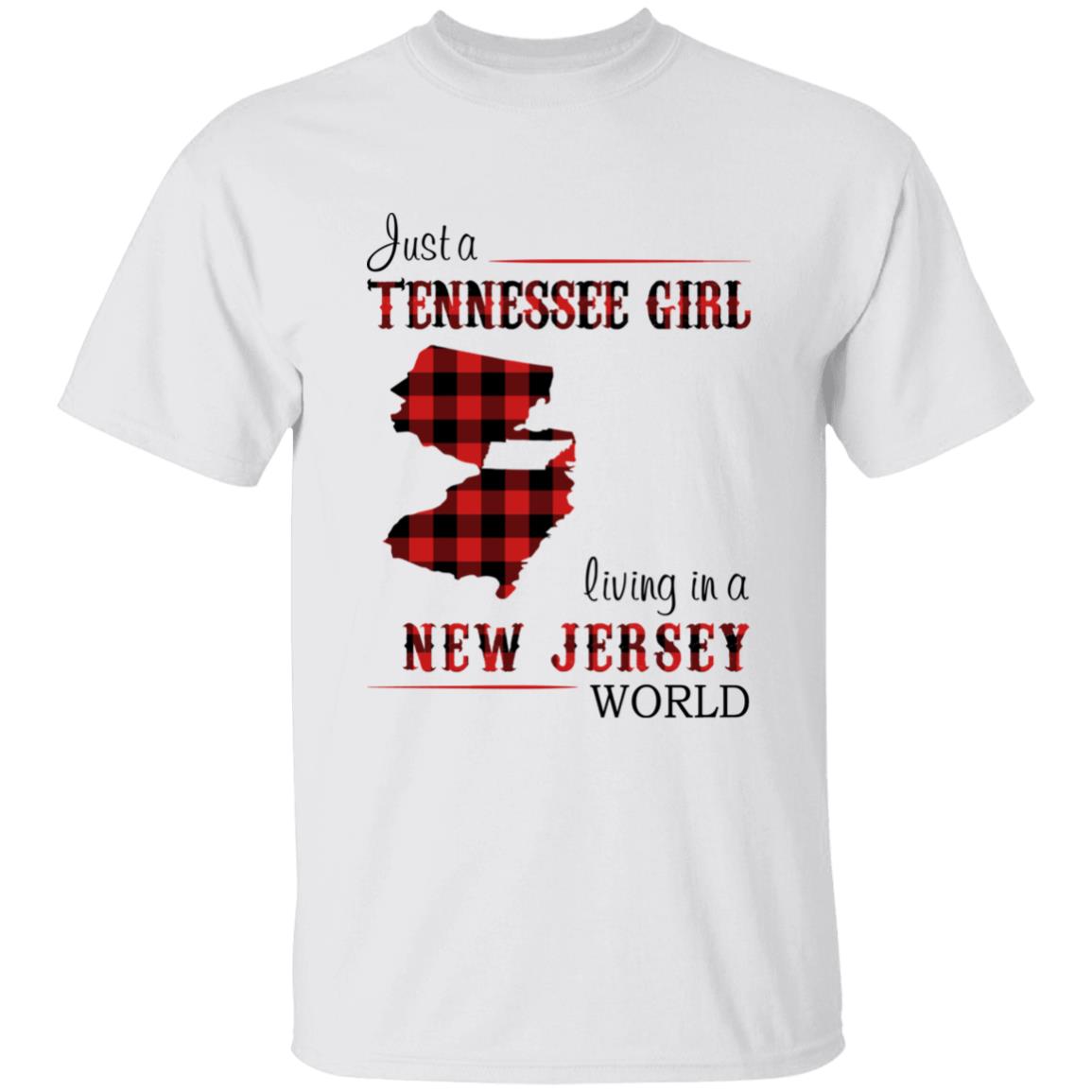 Just A Tennessee Girl Living In A New York World T-shirt - T-shirt Born Live Plaid Red Teezalo