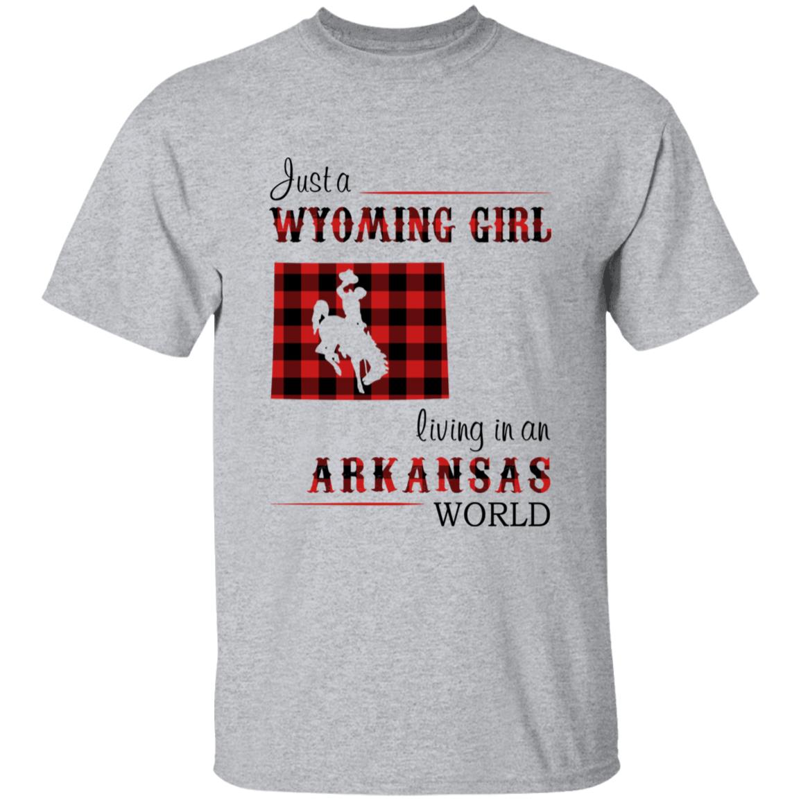 Just A Wyoming Girl Living In An Arkansas World T-shirt - T-shirt Born Live Plaid Red Teezalo