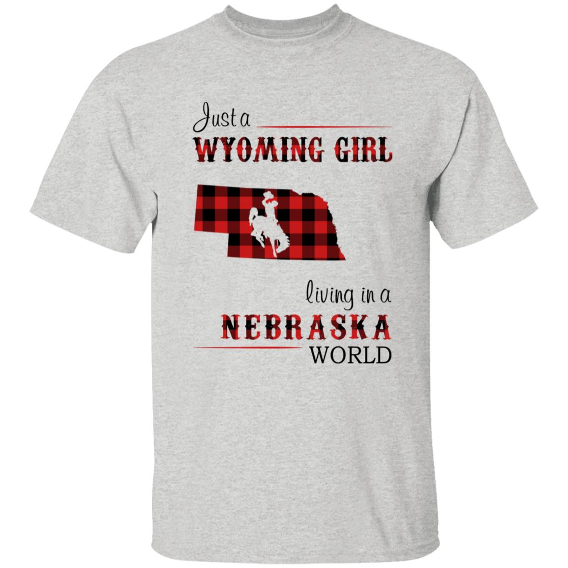 Just A Wyoming Girl Living In A Nebraska World T-shirt - T-shirt Born Live Plaid Red Teezalo