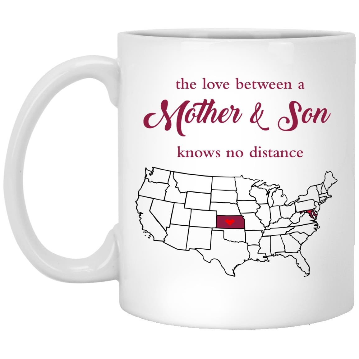 Kansas Maryland The Love Between Mother And Son Mug - Mug Teezalo