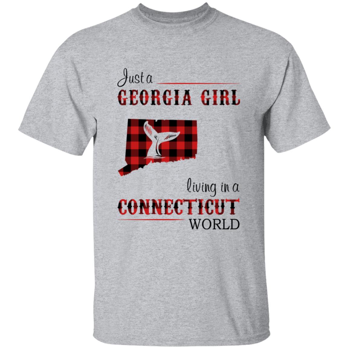 Just A Georgia Girl Living In A Connecticut World T-shirt - T-shirt Born Live Plaid Red Teezalo