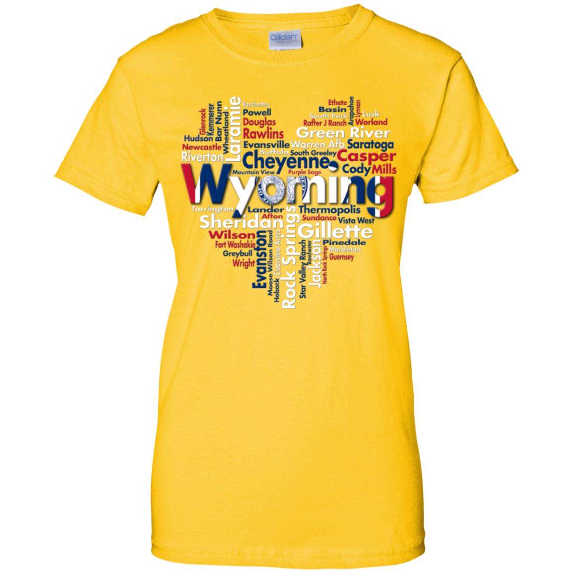 Wyoming City Heart T-Shirt - T-shirt Teezalo