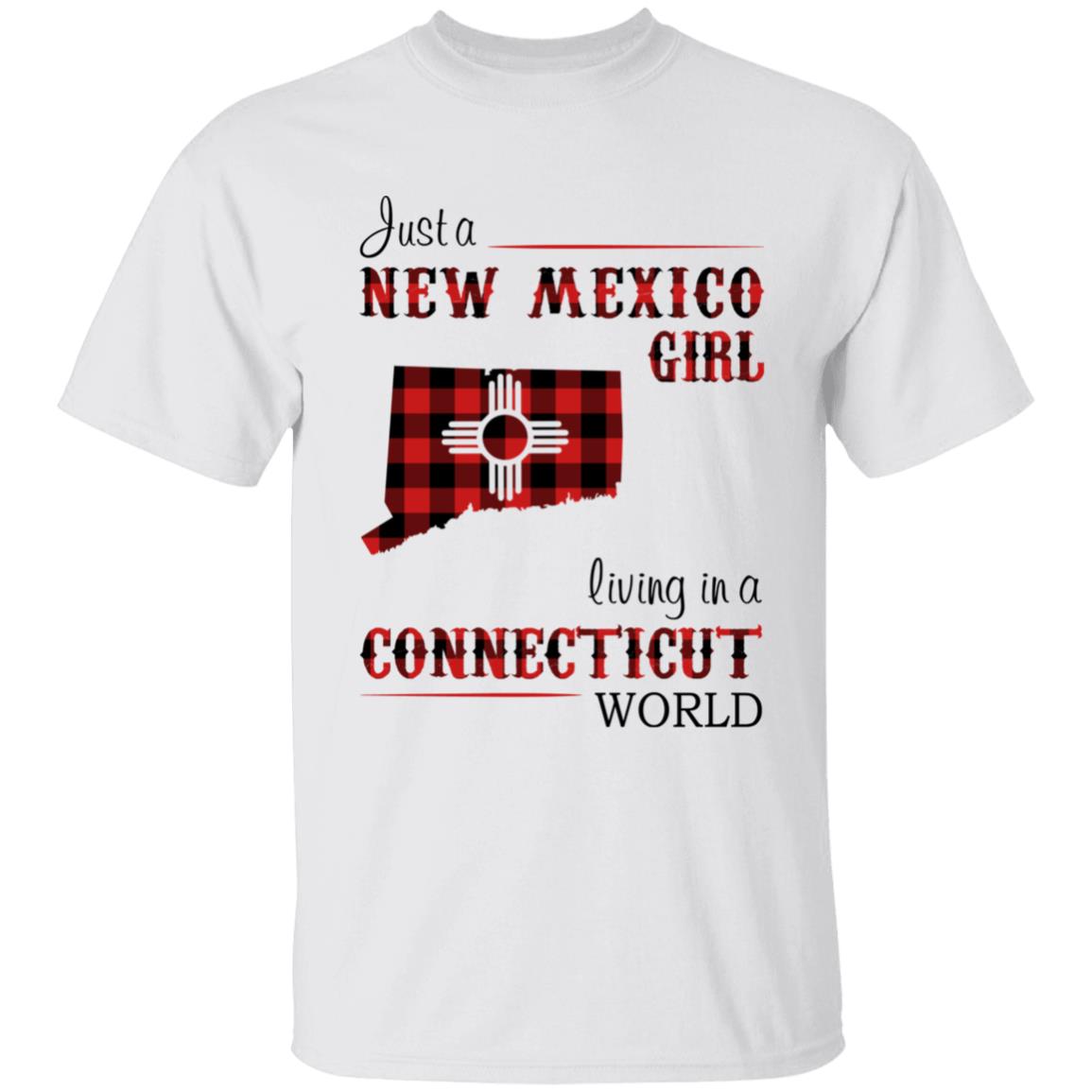 Just A New Mexico Girl Living In A Connecticut World T-shirt - T-shirt Born Live Plaid Red Teezalo