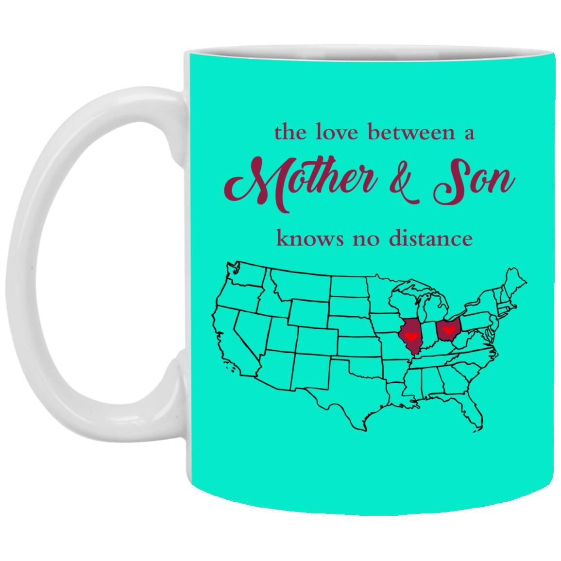 Illinois Ohio The Love Between Mother And Son Mug - Mug Teezalo