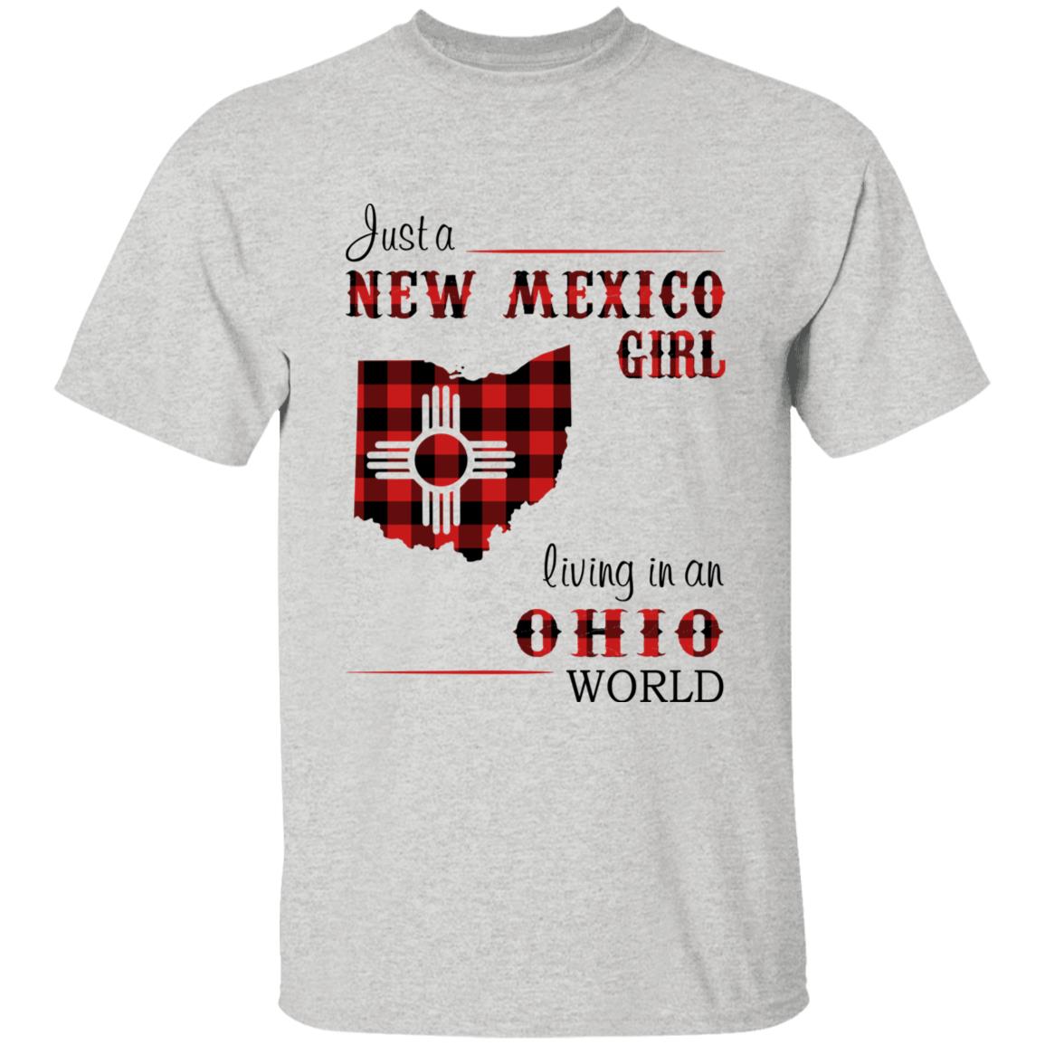 Just A New Mexico Girl Living In An Ohio World T-shirt - T-shirt Born Live Plaid Red Teezalo