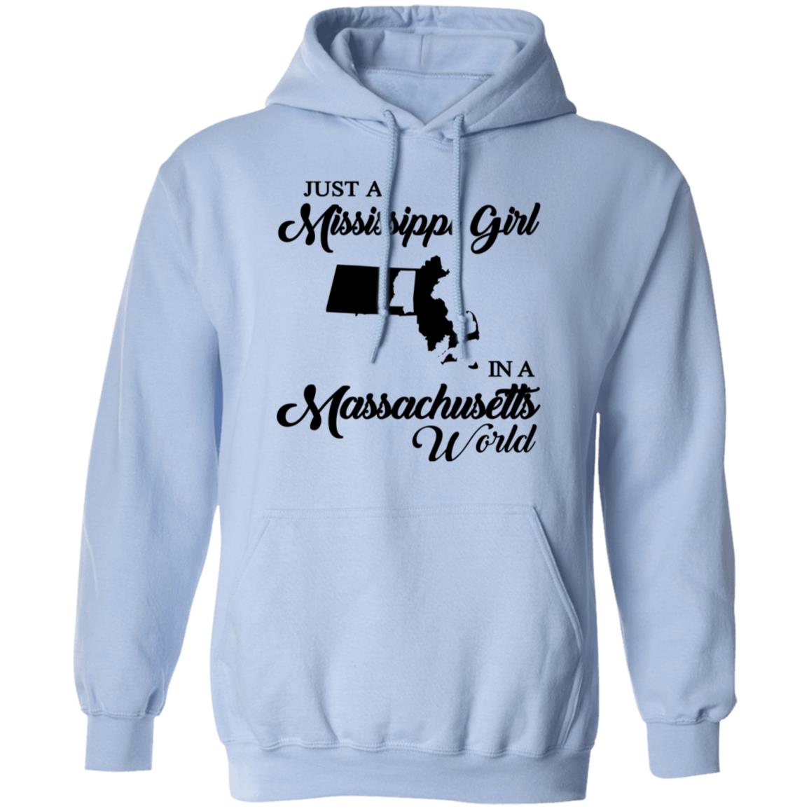 Just A Mississippi Girl In A Massachusetts World T-Shirt - T-shirt Teezalo