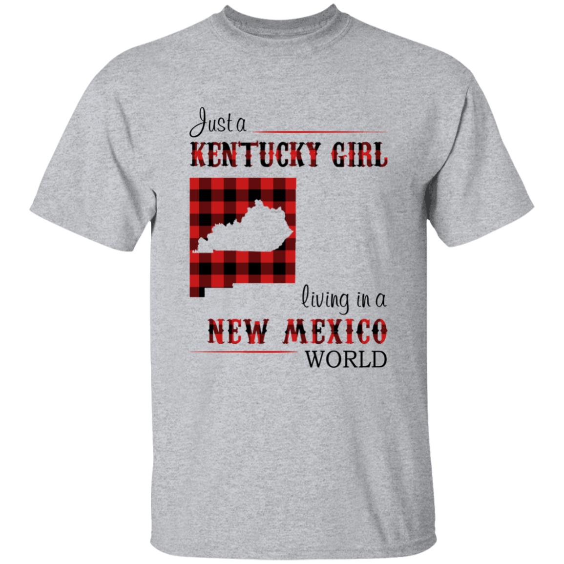 Just A Kentucky Girl Living In A New Mexico World T-shirt - T-shirt Born Live Plaid Red Teezalo