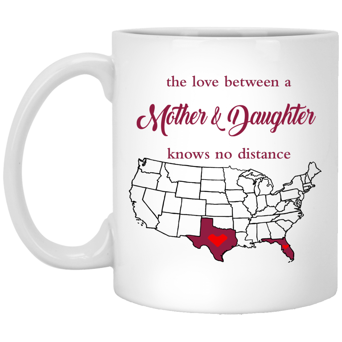 Florida Texas The Love Between Mother and Daughter Mug - Mug Teezalo