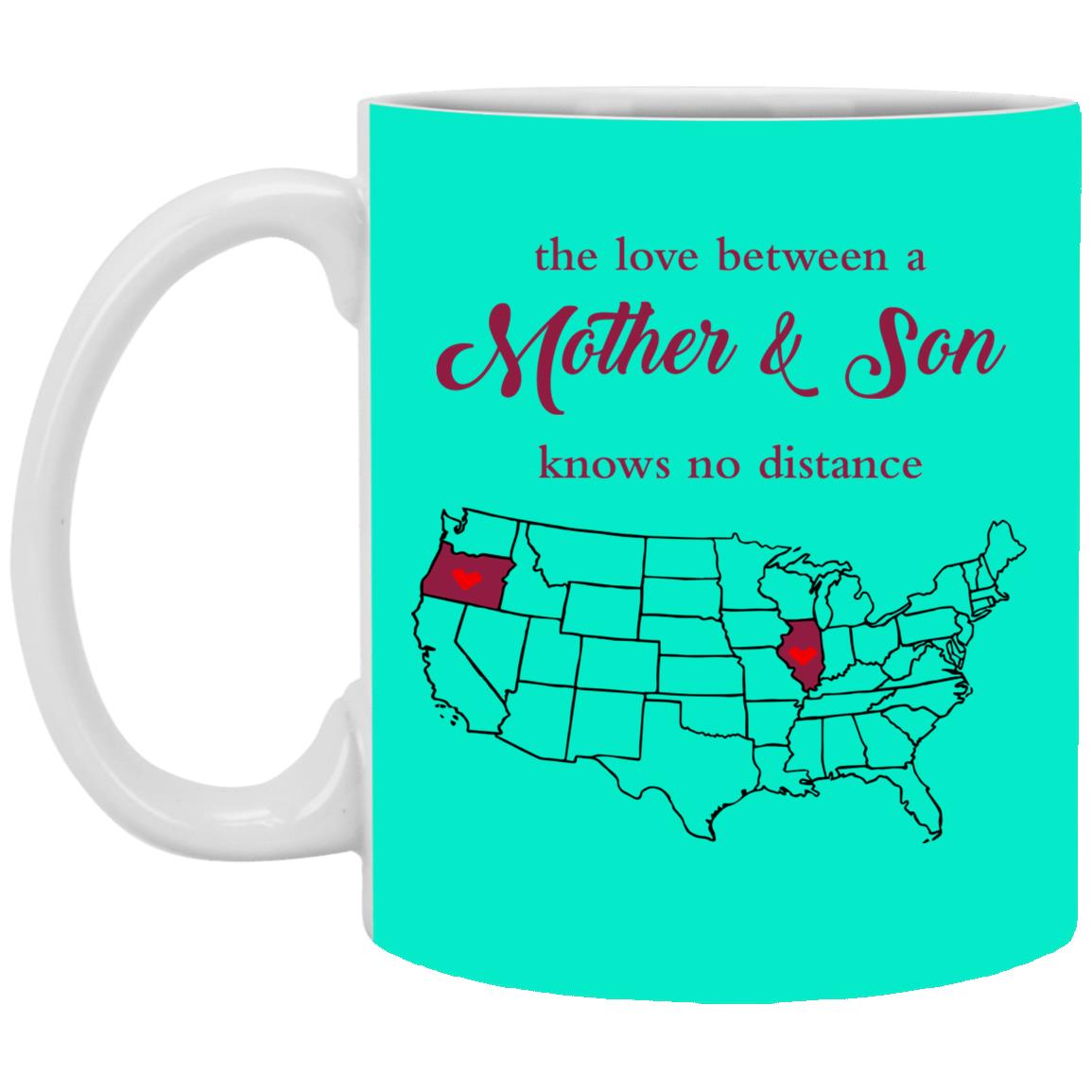 Illinois Oregon The Love Between Mother And Son Mug - Mug Teezalo