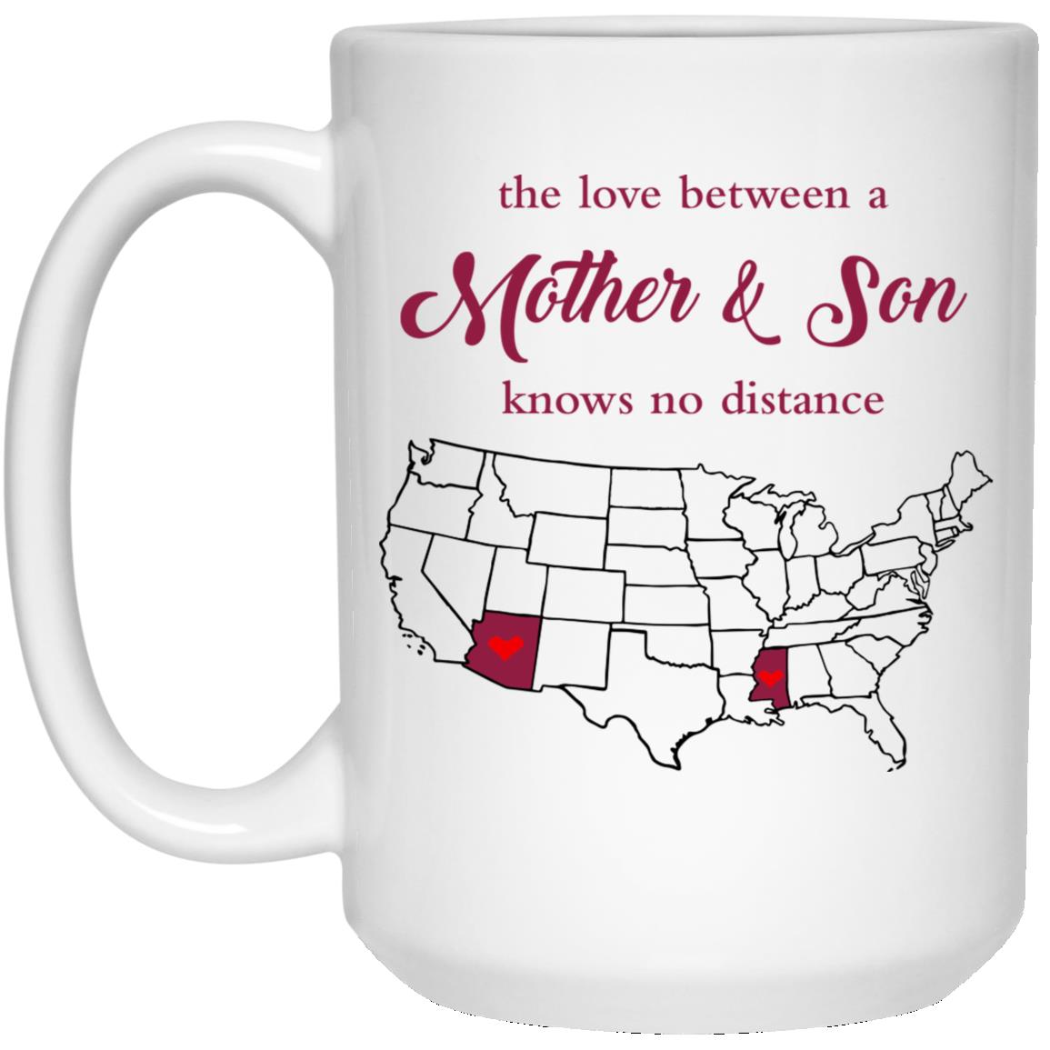 Mississippi Arziona The Love Between Mother And Son Mug - Mug Teezalo