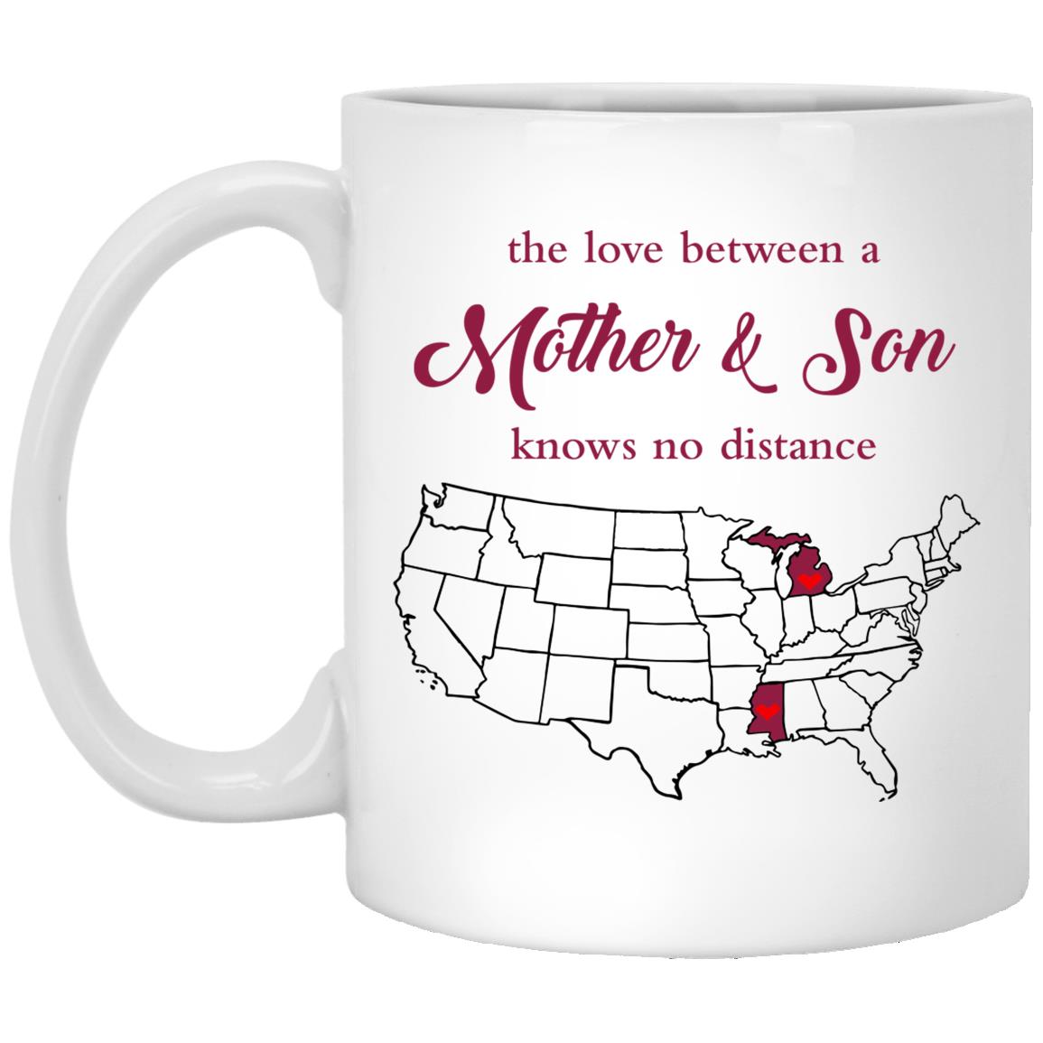 Mississippi Michigan The Love Between Mother And Son Mug - Mug Teezalo