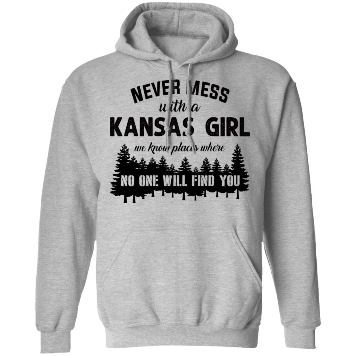 Never Mess With A Kansas Girl We Know Places T Shirt - T-shirt Teezalo