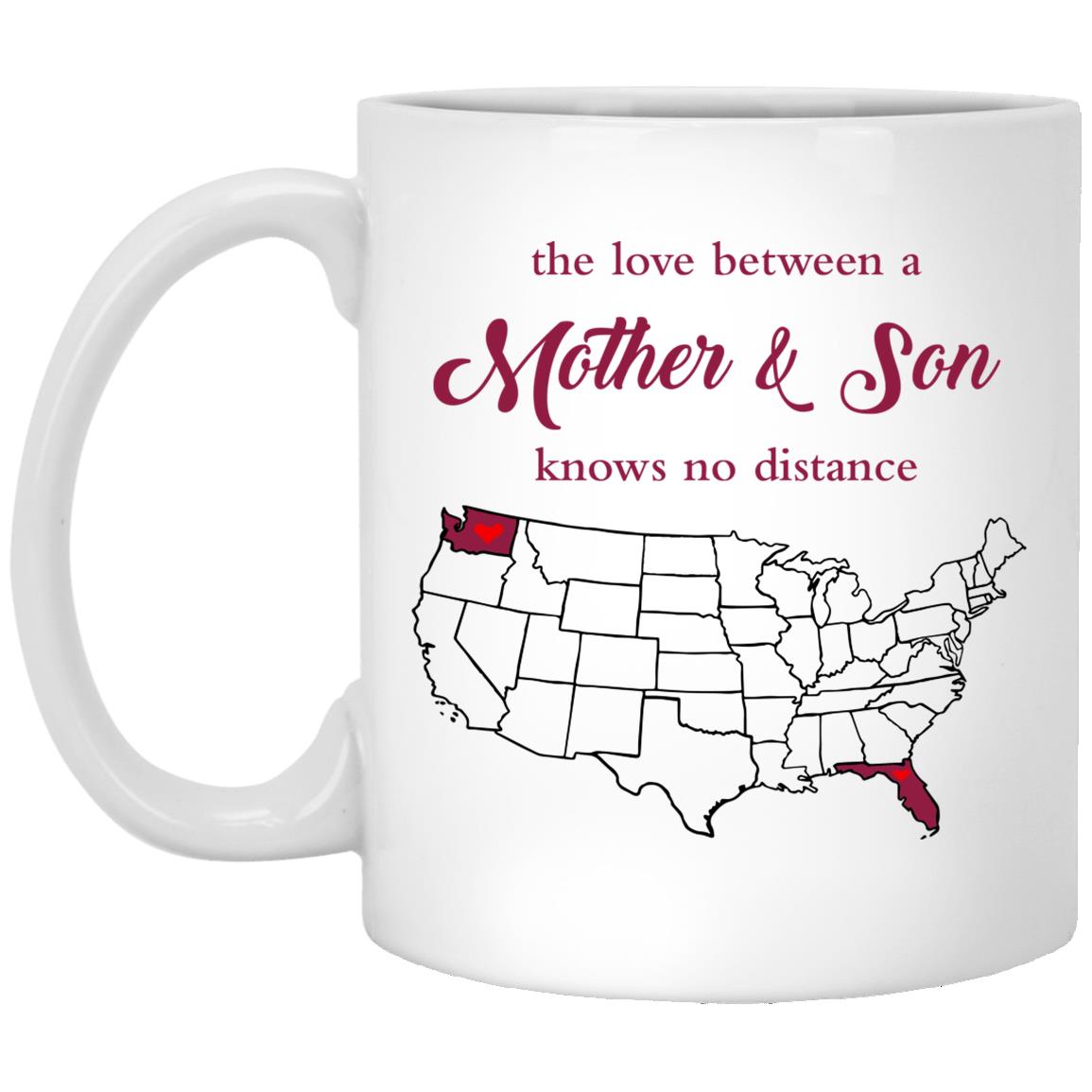 Florida Washington The Love Between Mother And Son Mug - Mug Teezalo